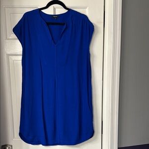 Madewell Blue Tunic with V-Neck and Cap Sleeves